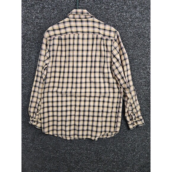 Carhartt Flannel Button Up Shirt Men's Size Large Tall Relaxed Fit Tan Black - Picture 8 of 8